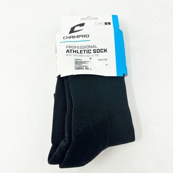 New CHAMPRO Men’s Black Multi-Sport Professional Athletic Socks Over Calf Size L - Picture 1 of 5